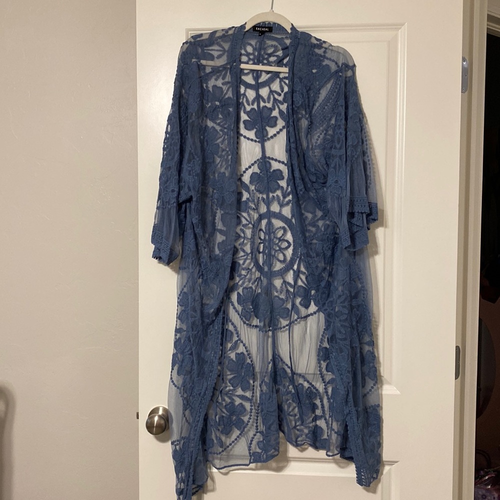 Blue lace cardigan/duster